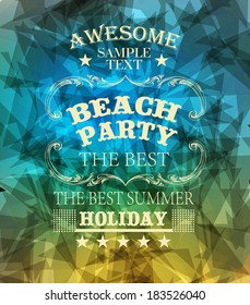 elements for Summer Holidays with colorful background  / calligraphic designs/ ornaments / labels