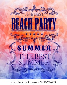 elements for Summer Holidays with colorful background  / calligraphic designs/ ornaments / labels