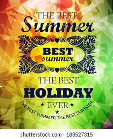 elements for Summer Holidays with colorful background  / calligraphic designs/ ornaments / labels