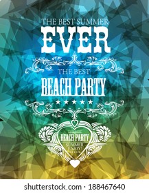 elements for Summer Holidays with colorful background  / calligraphic designs/ ornaments / labels