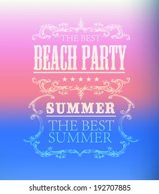 elements for Summer Holidays with colorful background  / calligraphic designs/ ornaments / labels