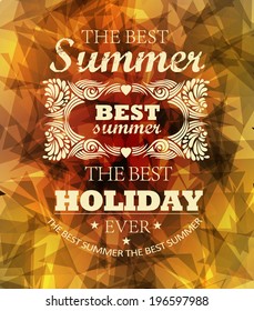 elements for Summer Holidays with colorful background  / calligraphic designs/ ornaments / labels