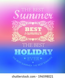 elements for Summer Holidays with colorful background  / calligraphic designs/ ornaments / labels
