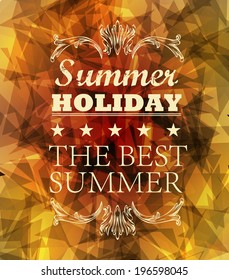 elements for Summer Holidays with colorful background  / calligraphic designs/ ornaments / labels