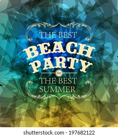 elements for Summer Holidays with colorful background  / calligraphic designs/ ornaments / labels