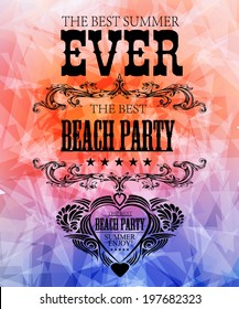 elements for Summer Holidays with colorful background  / calligraphic designs/ ornaments / labels