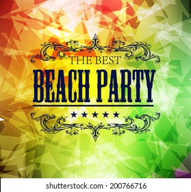 elements for Summer Holidays with colorful background  / calligraphic designs/ ornaments / labels