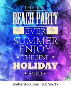 elements for Summer Holidays with colorful background  / calligraphic designs/ ornaments / labels