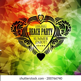 elements for Summer Holidays with colorful background  / calligraphic designs/ ornaments / labels
