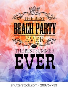 elements for Summer Holidays with colorful background  / calligraphic designs/ ornaments / labels