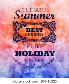 elements for Summer Holidays with colorful background  / calligraphic designs/ ornaments / labels