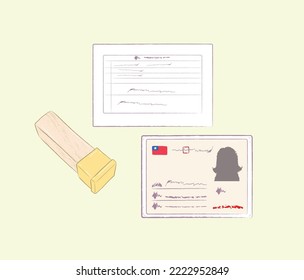 Elements of Taiwanese election in flat vector illustration art design