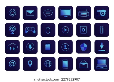 Elements, technology icons set. vector illustration
Computer, cell phone, internet, download, etc.
