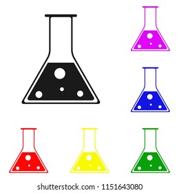 Elements of test tube in multi colored icons. Premium quality graphic design icon. Simple icon for websites, web design, mobile app, info graphics on white background