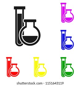 Elements of test tube in multi colored icons. Premium quality graphic design icon. Simple icon for websites, web design, mobile app, info graphics on white background