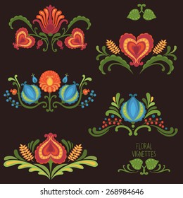 Elements of traditional Slavic ornaments. Vector illustration