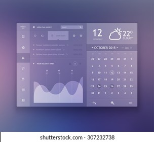 Elements used for user interface. Blurred background