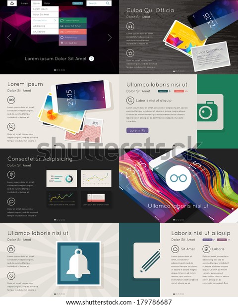 Elements\
of User Interface for Web. Vector\
illustration.