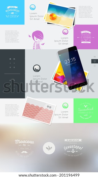Elements\
of User Interface for Web. Vector\
illustration