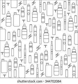 elements of vaping on white background