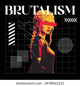Elements and vector images for Brutalism style