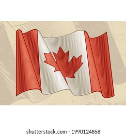 Elements vintage flag of canada