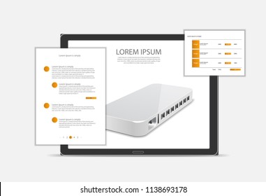 elements of a website with a gadget