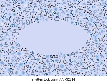 The elements of winter and feast on a light blue background