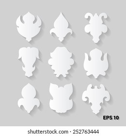 Elements for your design. A collection of objects to create his own style. Part of the pattern isolated on gray background