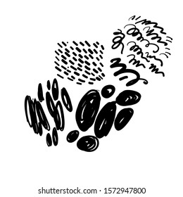 Elements for your design. Hand drawn circles, sots, waves, swirls
