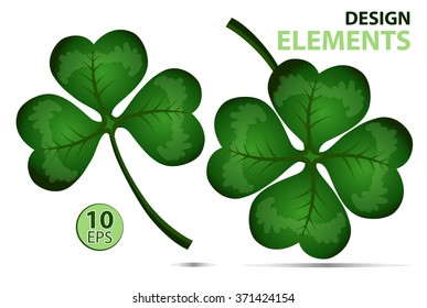  Elements for your design. Symbol of St. Patrick`s Day. Single objects on white background.