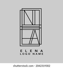 ELENA Logo Name Modern illustration Creative Name logo design