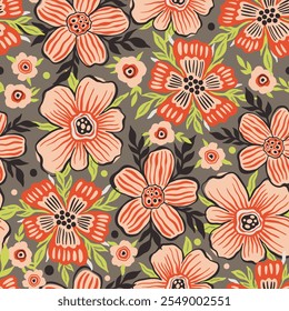 Elegante floral, patrón sin fisuras, flores de color rosa, abstracto, ilustración de fondo, sin fin, todo sobre impresión para usar textil, tela, Fondo de pantalla, ropa, moda, telón de fondo, embalaje, Vector de envoltura de regalo