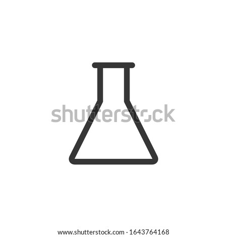 Elenmeyer Icon Vector illustration. Elenmeyer Flask, Laboratory Beaker Symbol.