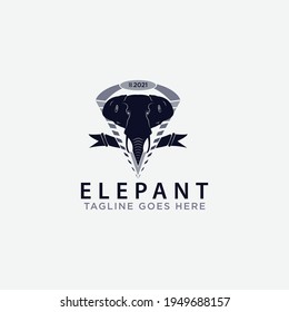 Elepant head animal logo vector