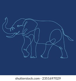 elepent outline design with line art