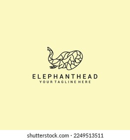 Elephan head logo design icon vector