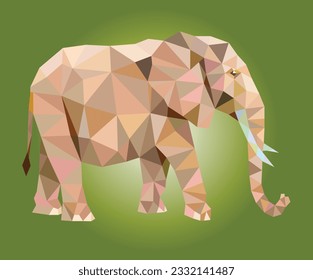 Elefante 2D Dreieck Form Art  