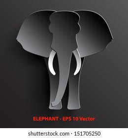 elephant 3d paper vector eps 10 illustration