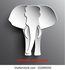 elephant 3d paper vector eps 10 illustration