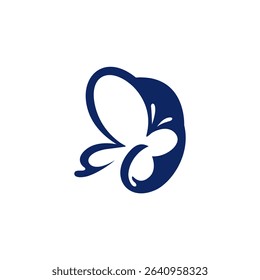 elephant abstract butterfly logo icon blue color