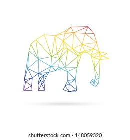 Elephant abstract isolated on a white background