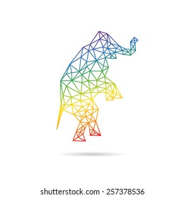 Elephant abstract isolated on a white backgrounds, vector illustration