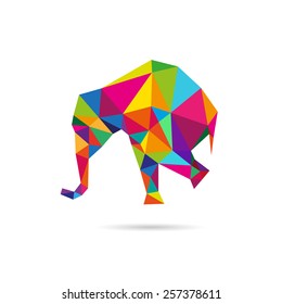 Elephant abstract isolated on a white backgrounds, vector illustration