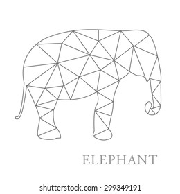 Elephant abstract isolated on a white backgrounds, vector illustration