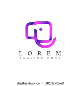 elephant abstract logo design with initial letter D abstract logo design