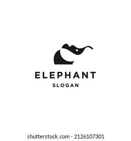 Elephant abstract logo icon flat design template 