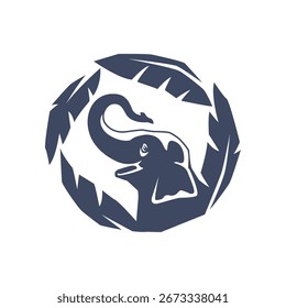 elephant abstract logo modern style