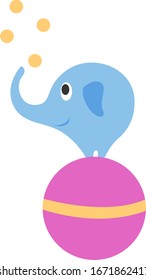 Elephant acrobat, illustration, vector on white background.