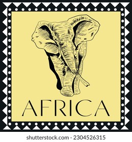 Elephant africa wild desert nature drawing cartoon